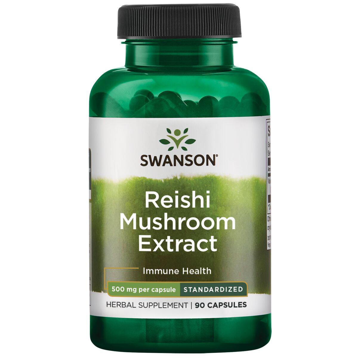 Swanson Superior Herbs Reishi Mushroom Extract - Standardized Vitamin 500 mg 90 Caps Herbs and Supplements