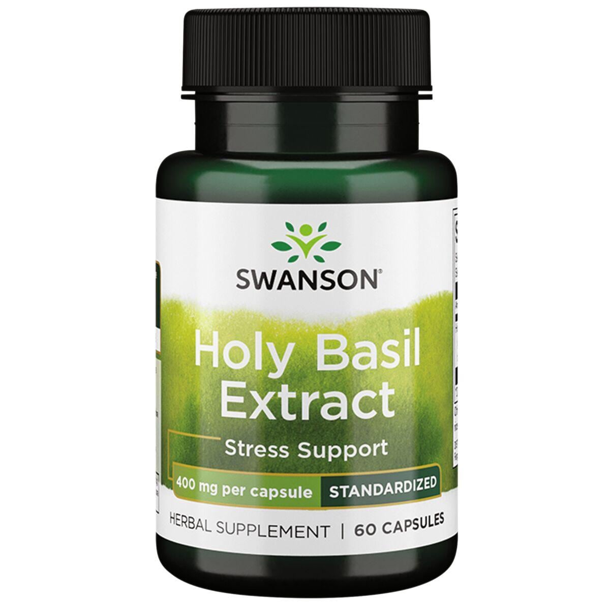 Swanson Superior Herbs Holy Basil Extract - Standardized Vitamin | 400 mg | 60 Caps