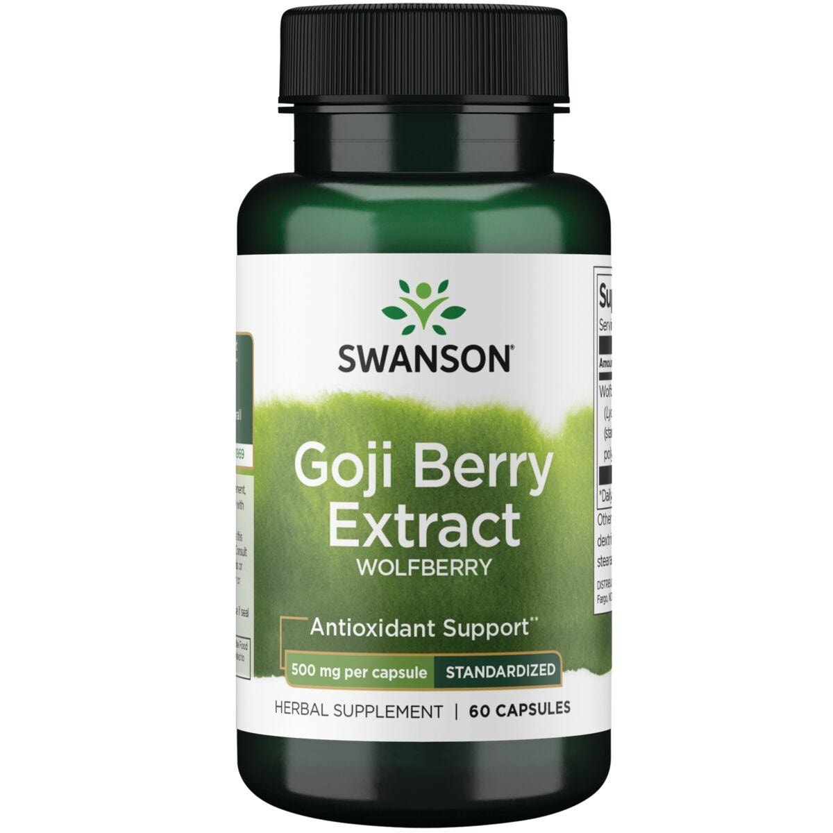 Swanson Superior Herbs Goji Berry Extract Wolfberry - Standardized Vitamin | 500 mg | 60 Caps