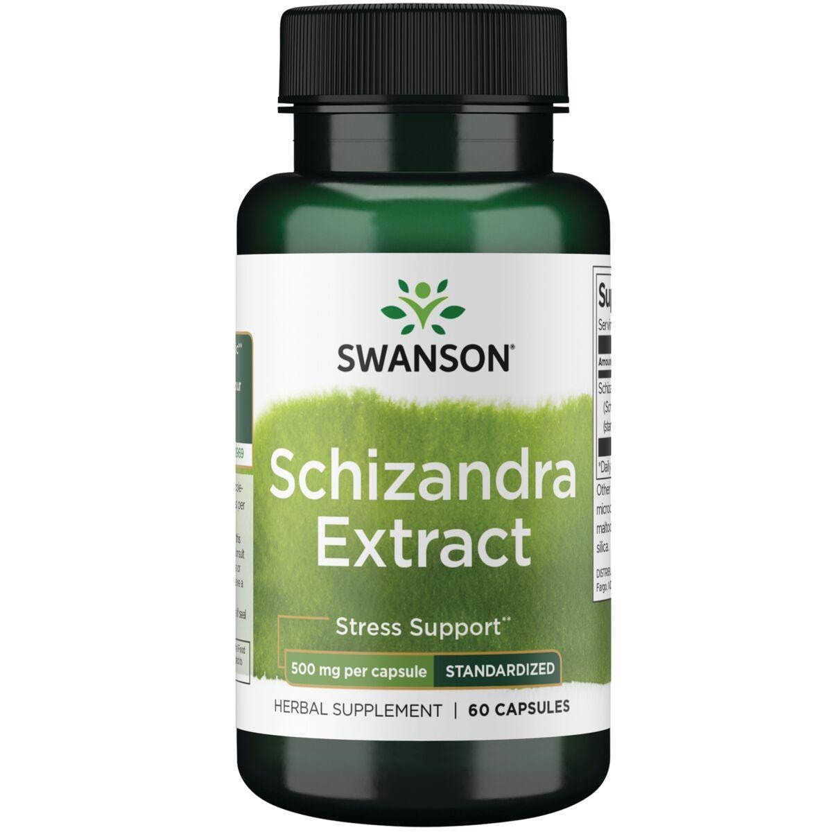 Swanson Superior Herbs Schizandra Extract - Standardized Vitamin | 500 mg | 60 Caps