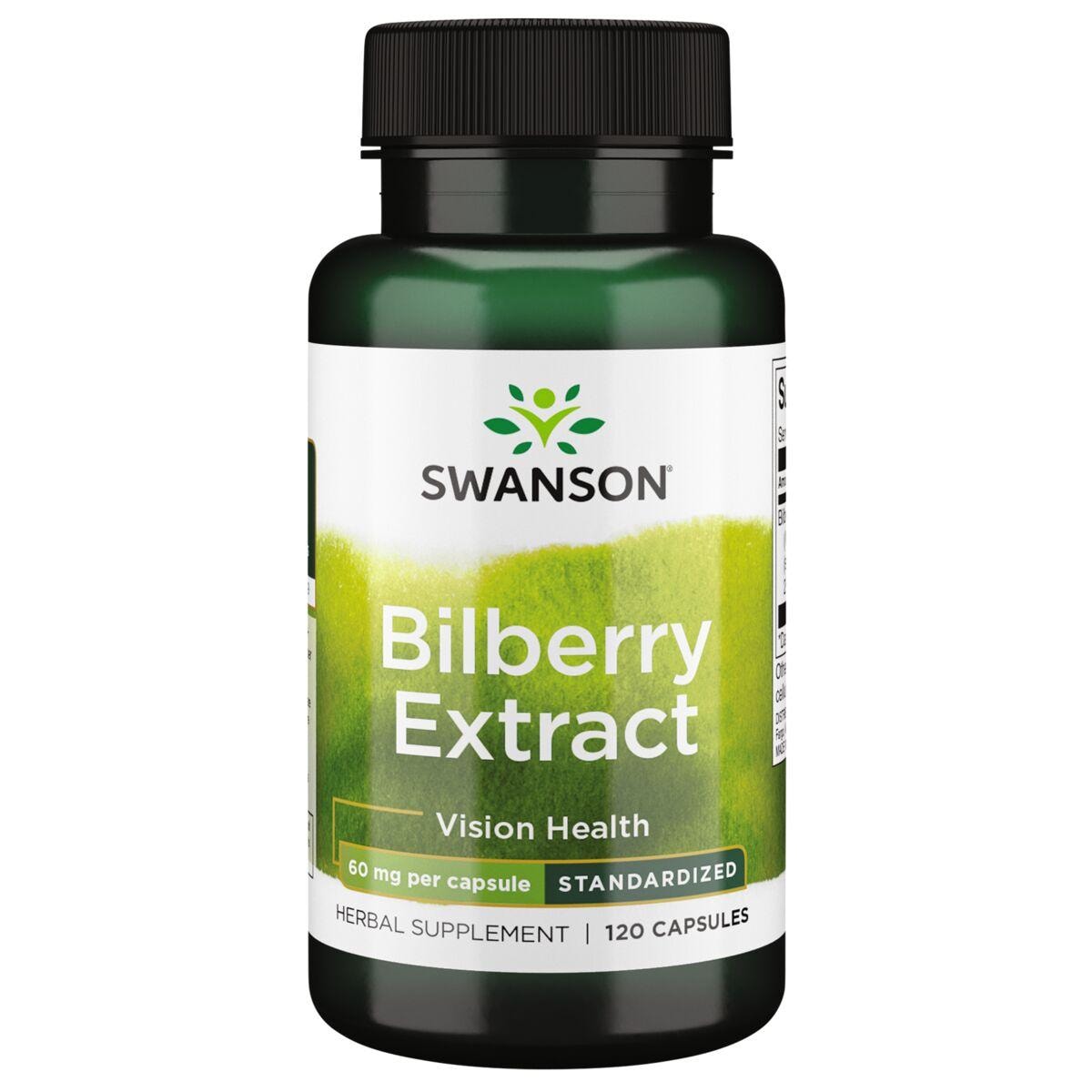 Swanson Superior Herbs Bilberry Extract - Standardized Vitamin | 60 mg | 120 Caps