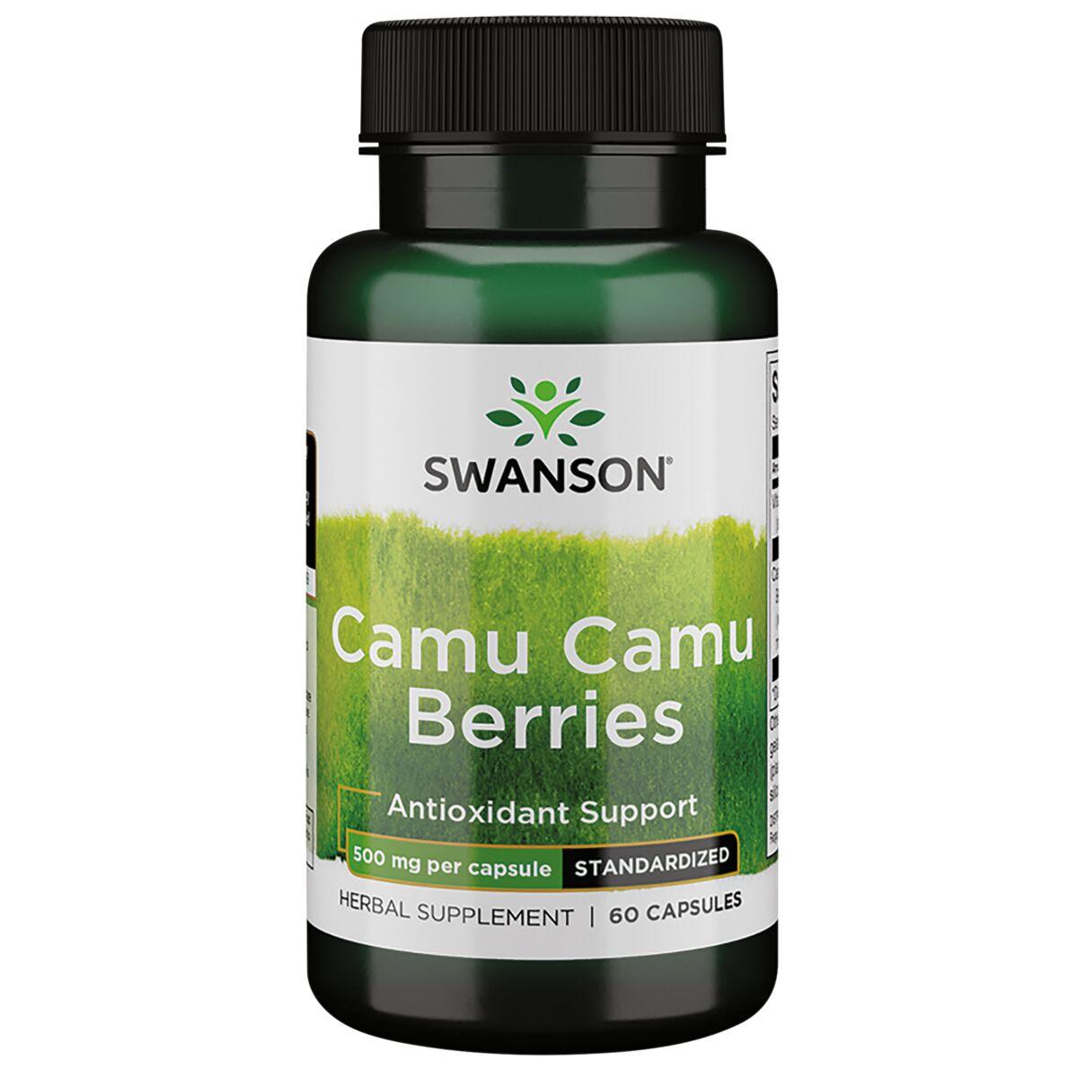 Swanson Superior Herbs Camu Berries - Standardized Vitamin | 500 mg | 60 Caps | Vitamin C