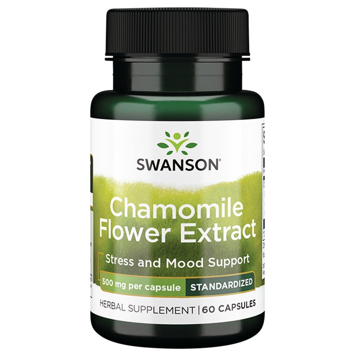 Swanson Superior Herbs Chamomile Flower Extract - Standardized Apigenin Vitamin | 500 mg | 60 Caps