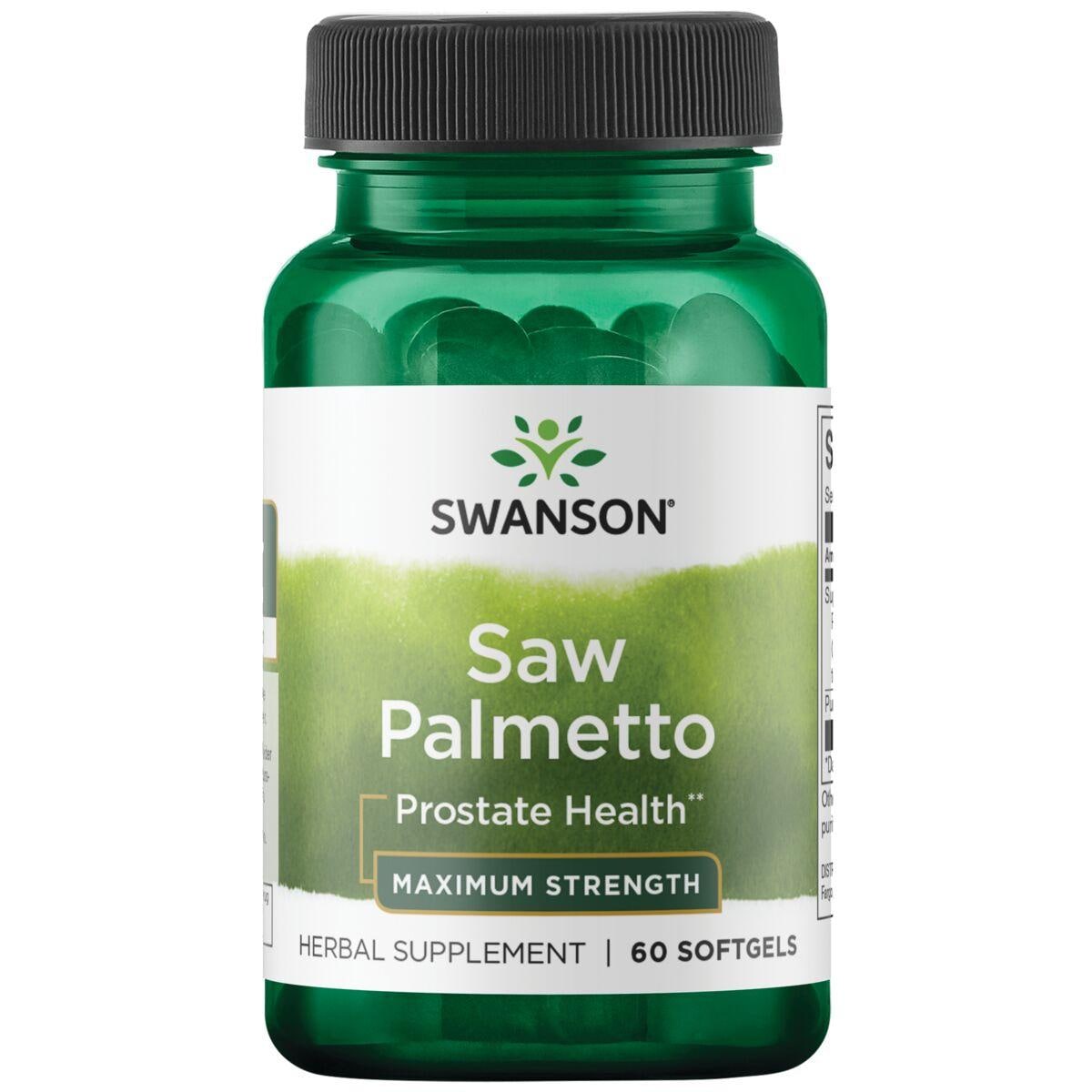 Swanson Superior Herbs Saw Palmetto - Maximum Strength Vitamin | 320 mg | 60 Soft Gels | Prostate Health