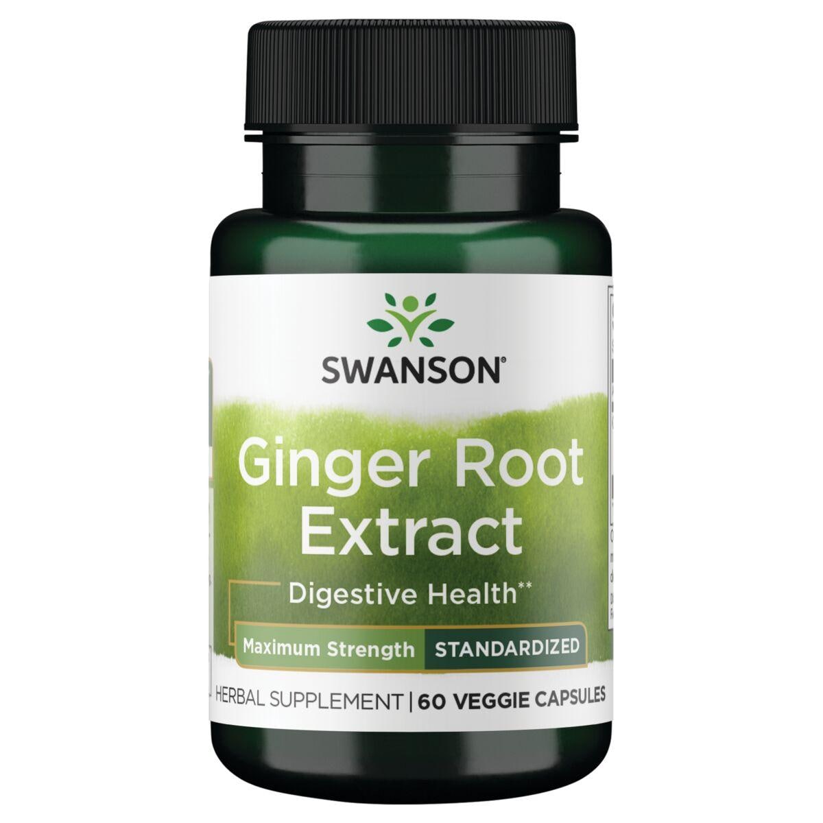 Swanson Superior Herbs Ginger Root Extract - Maximum Strength Standardized Vitamin | 200 mg | 60 Veg Caps