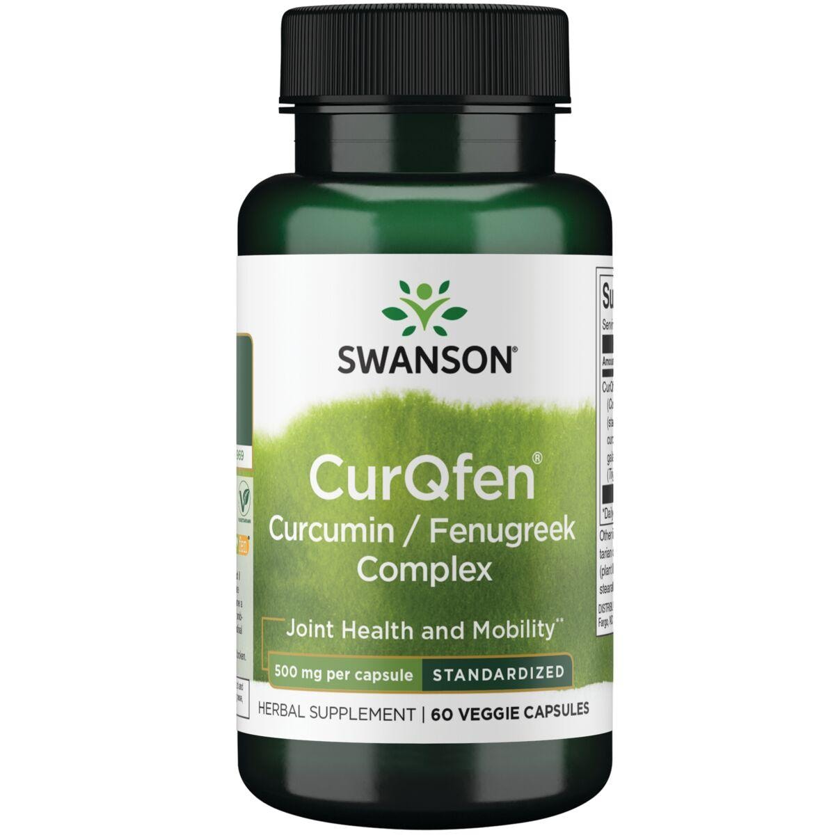 Swanson Superior Herbs Curqfen Curcumin/Fenugreek Complex - Standardized Vitamin | 500 mg | 60 Veg Caps