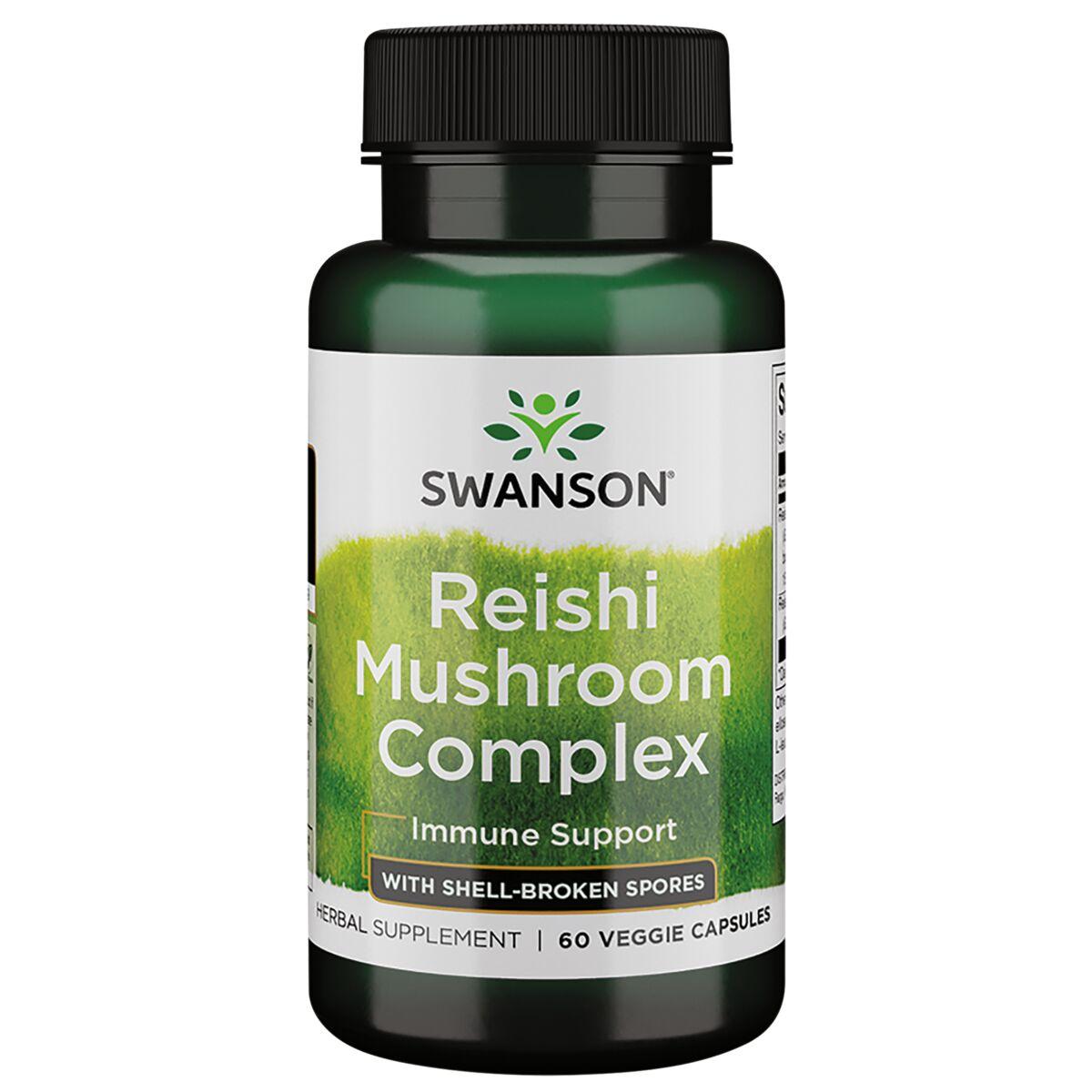Swanson Superior Herbs Reishi Mushroom Complex Vitamin 60 Veg Caps Herbs and Supplements