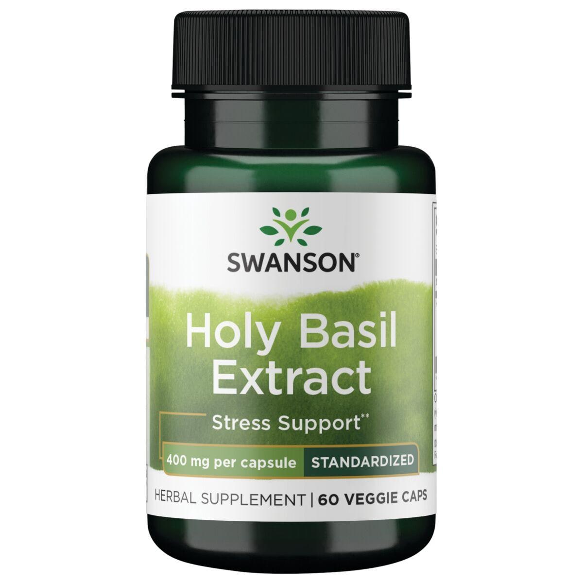 Swanson Superior Herbs Holy Basil Extract - Standardized Vitamin | 400 mg | 60 Veg Caps