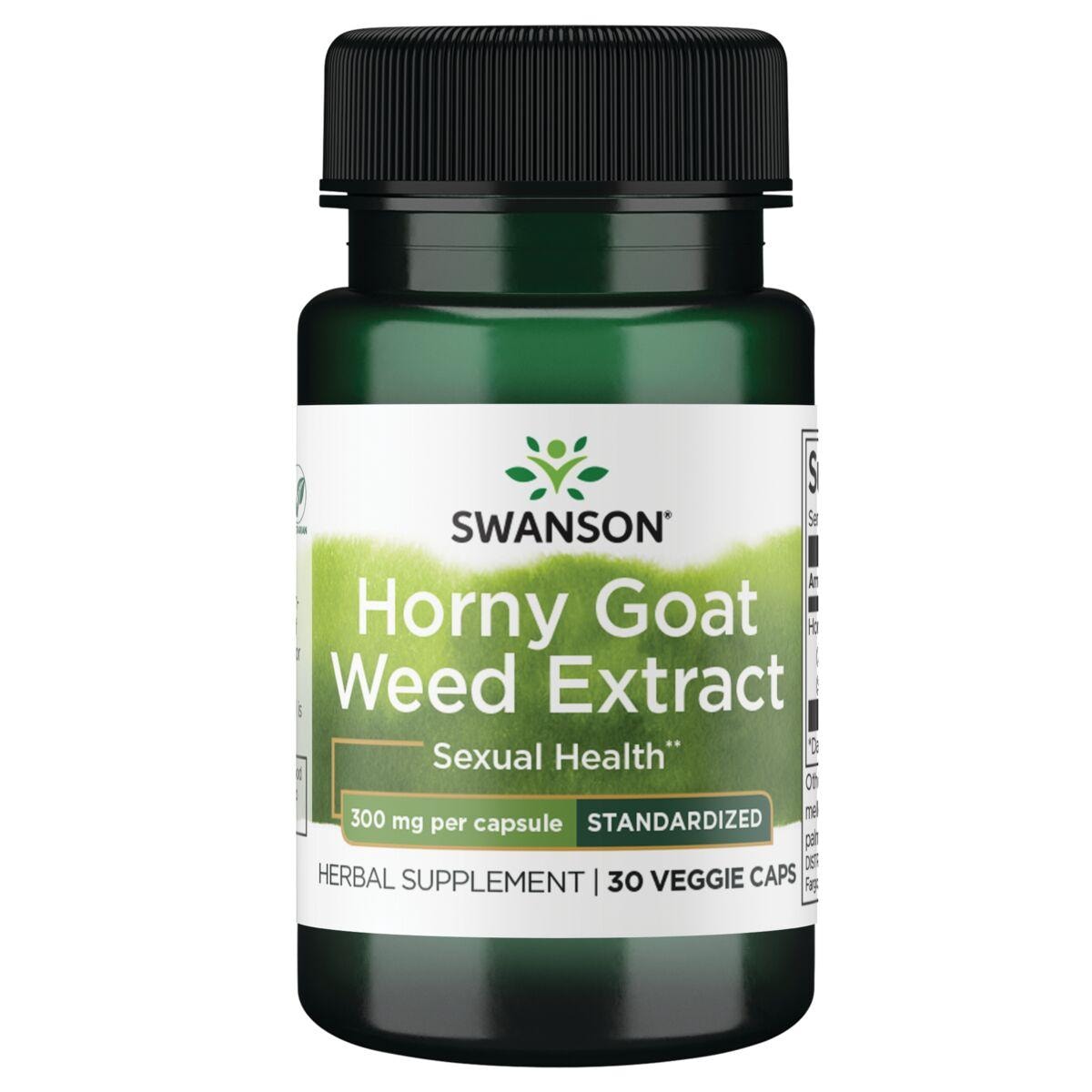 Swanson Superior Herbs Horny Goat Weed Extract - Standardized Vitamin | 300 mg | 30 Veg Caps | Sexual Health Support