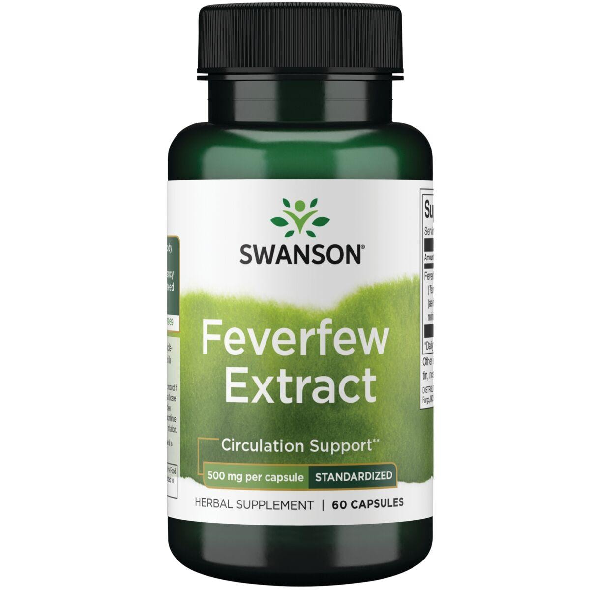 Swanson Superior Herbs Feverfew Extract - Standardized Vitamin 500 mg 60 Caps