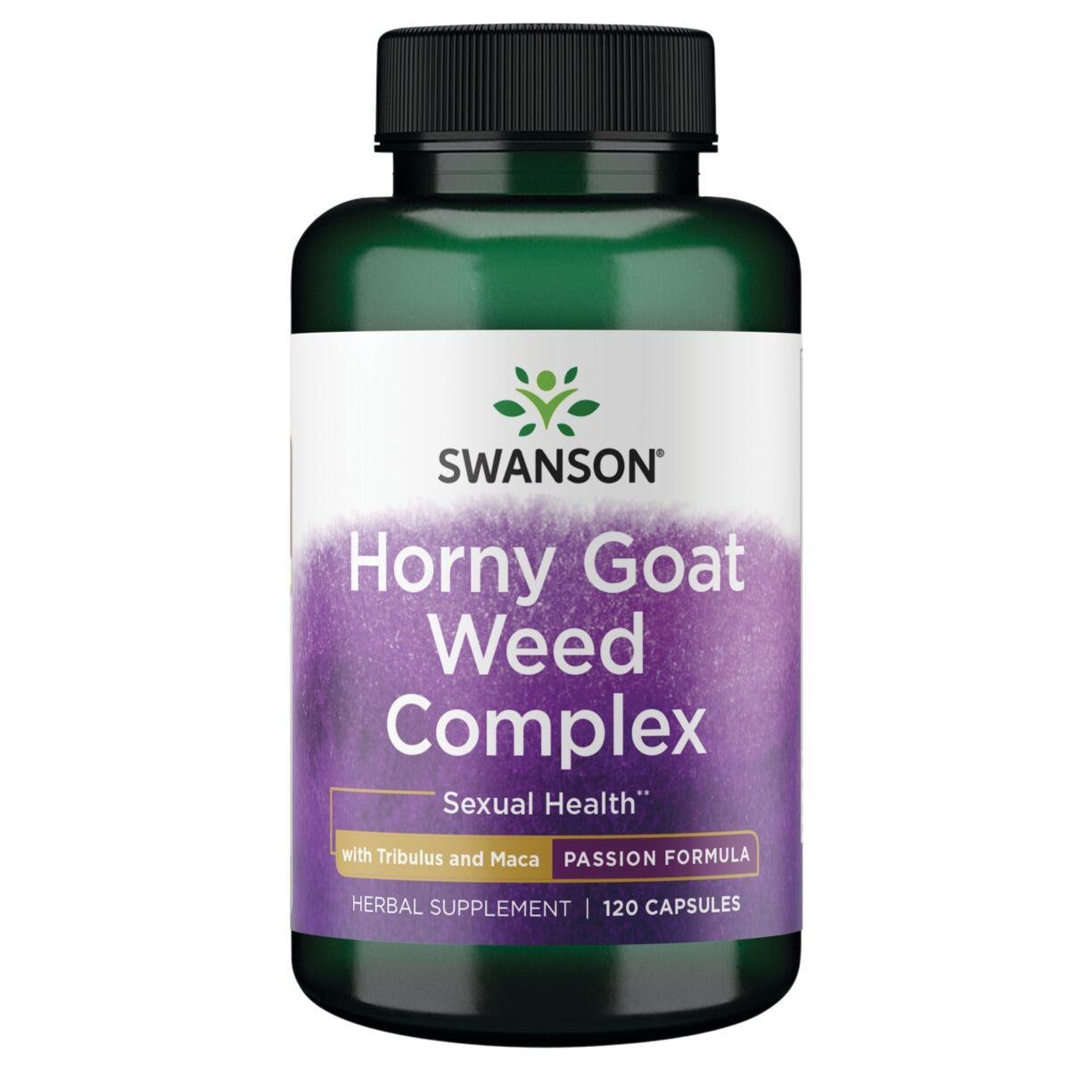 Swanson Passion Horny Goat Weed Complex with Tribulus and Maca Vitamin | 120 Caps | Sexual Health Support