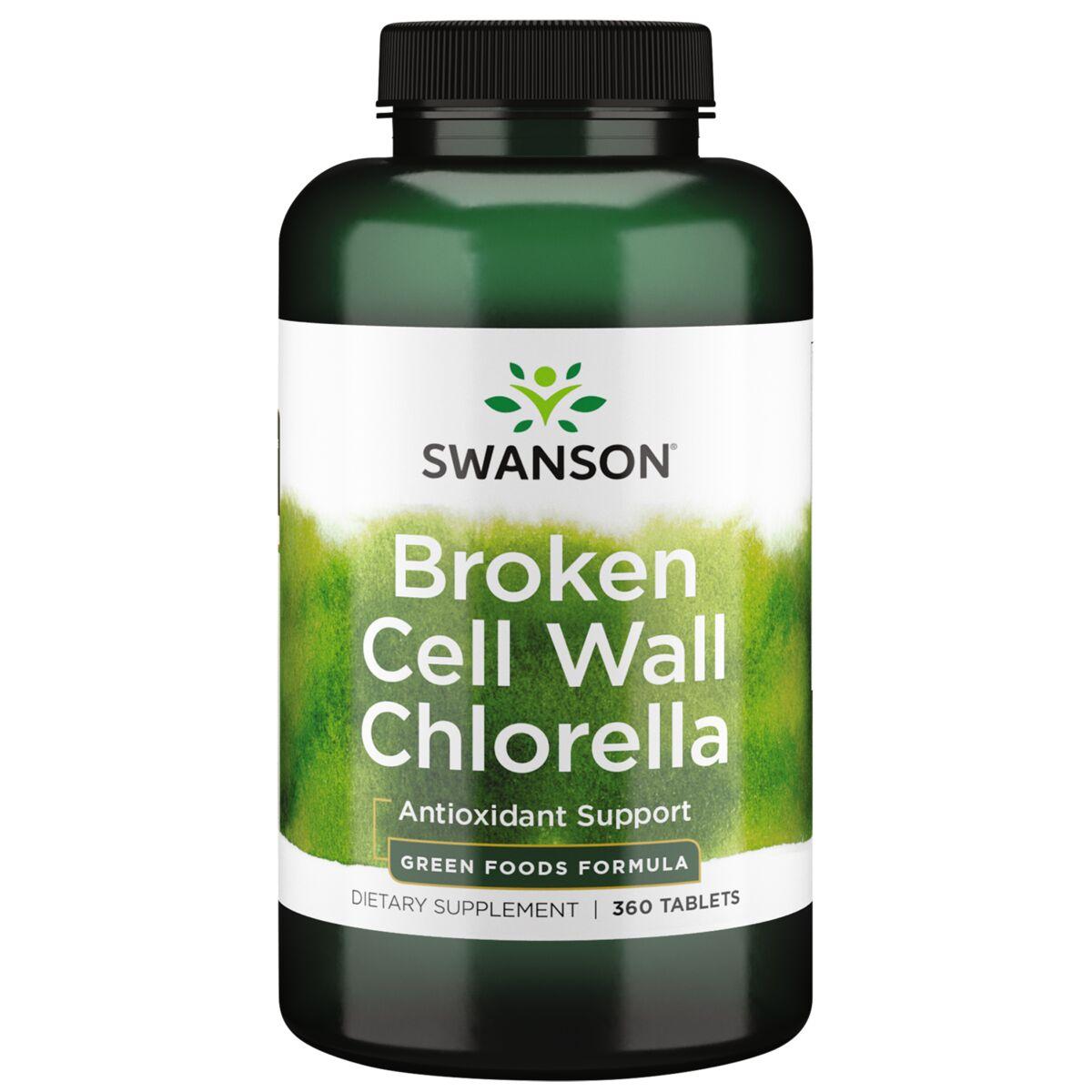 Swanson GreenFoods Formulas Broken Cell Wall Chlorella Supplement Vitamin | 500 mg | 360 Tabs