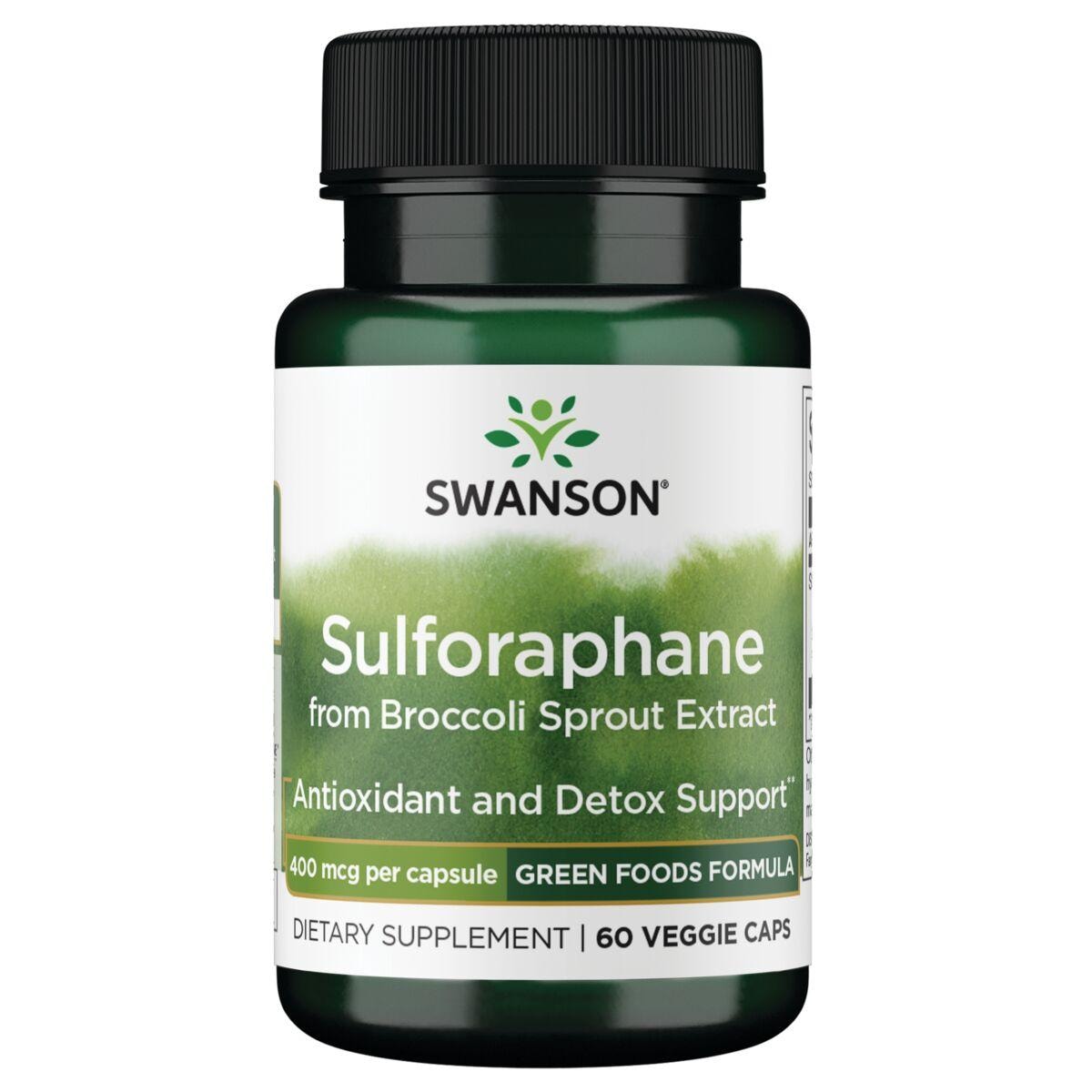Swanson GreenFoods Formulas Sulforaphane from Broccoli Sprout Extract Supplement Vitamin | 400 mcg | 60 Veg Caps