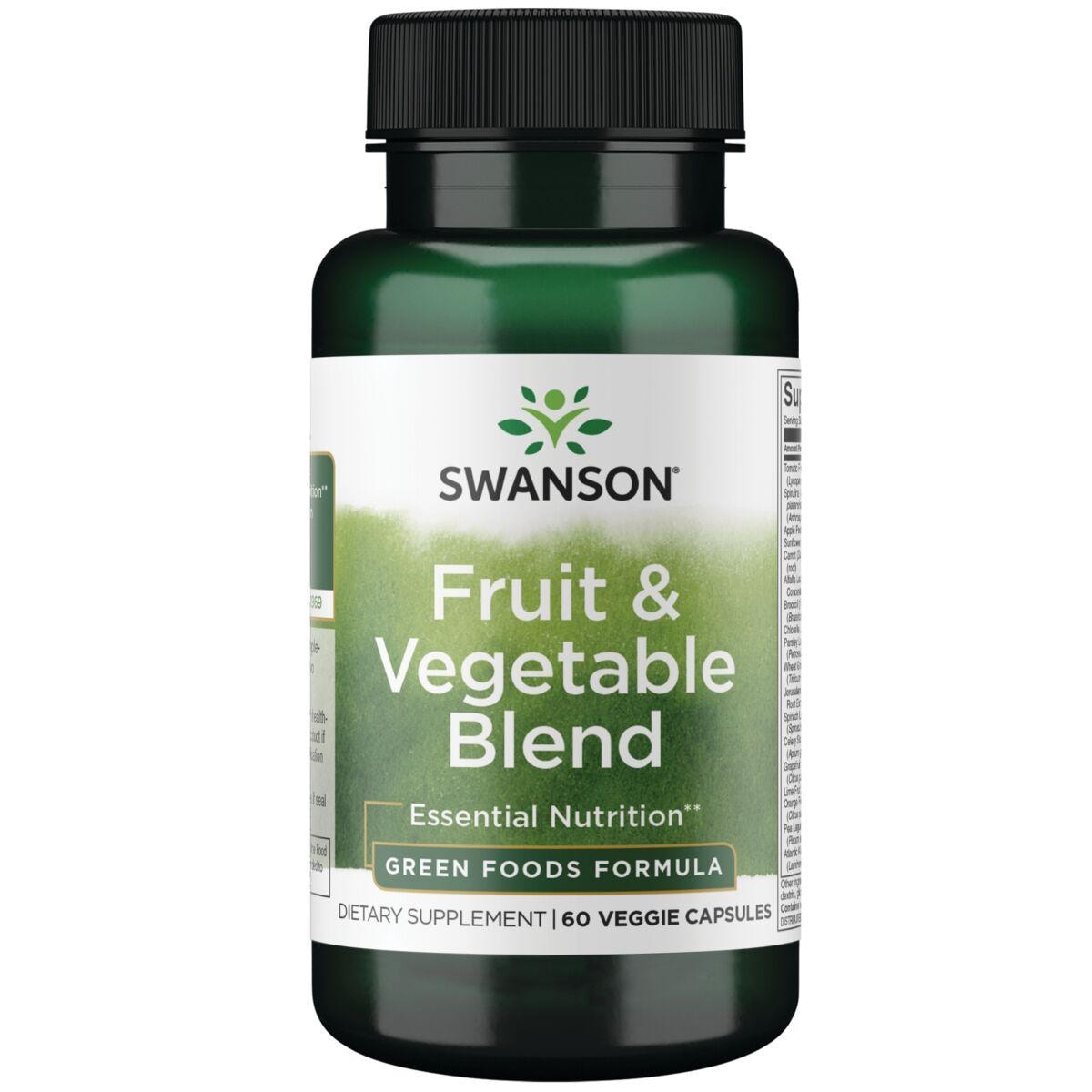 Swanson GreenFoods Formulas Fruit & Vegetable Blend Supplement Vitamin | 60 Veg Caps