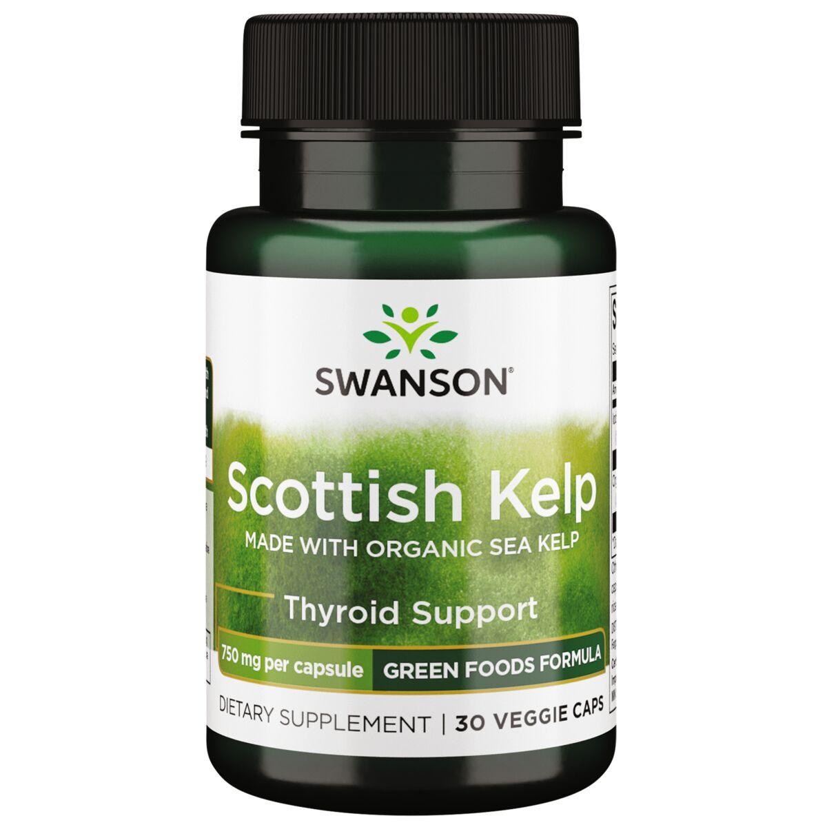 Swanson GreenFoods Formulas Scottish Kelp - Made with Organic Sea Supplement Vitamin | 750 mg | 30 Veg Caps