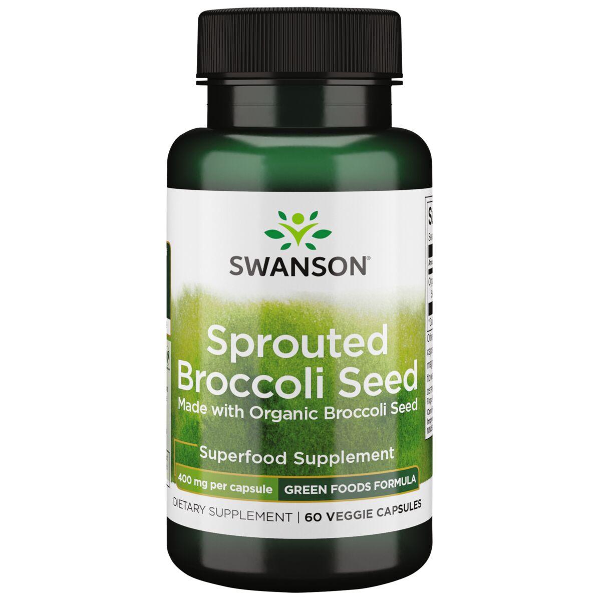 Swanson GreenFoods Formulas Sprouted Broccoli Seed - Made with Organic Supplement Vitamin | 400 mg | 60 Veg Caps