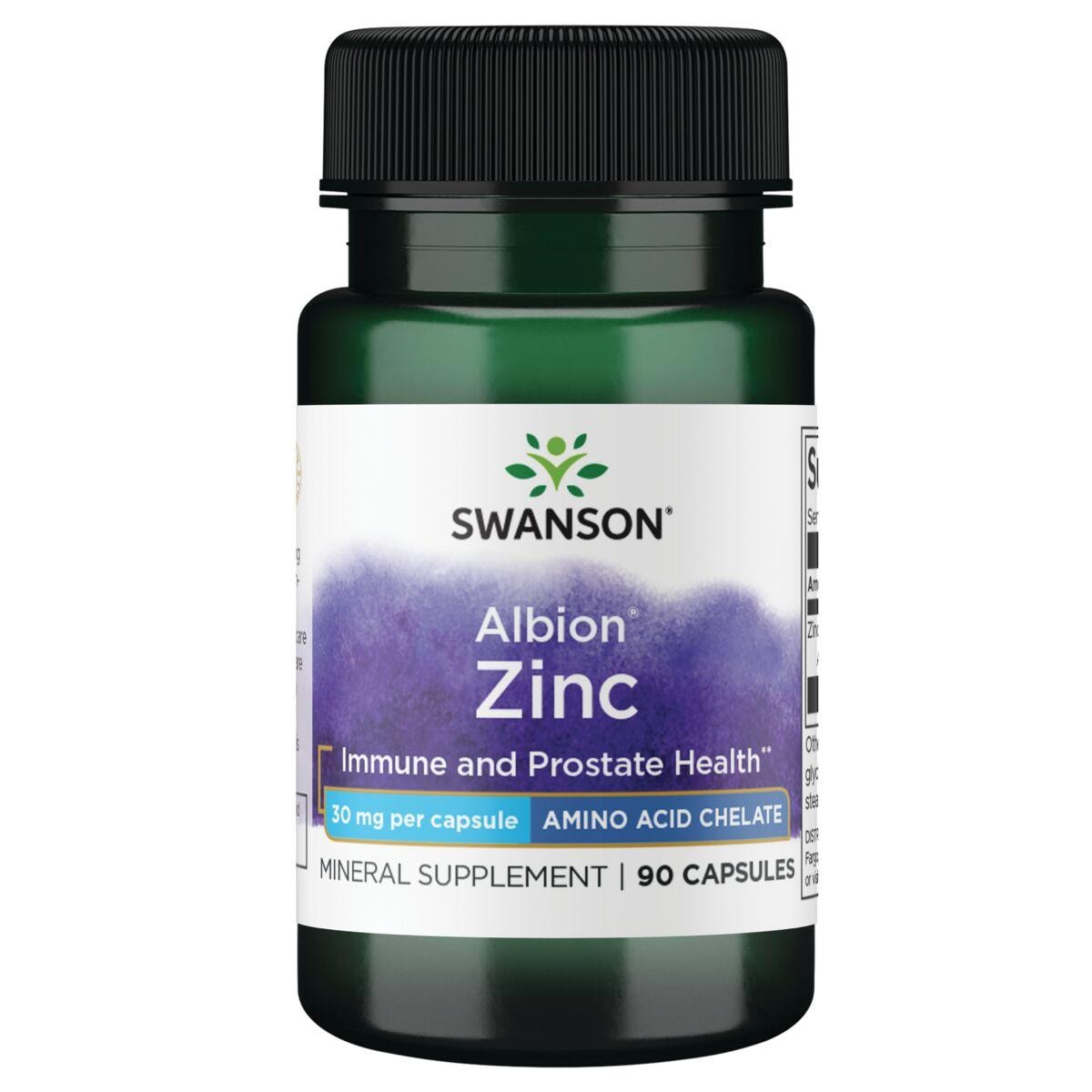 Swanson Ultra Albion Zinc Vitamin | 30 mg | 90 Caps | Prostate Health