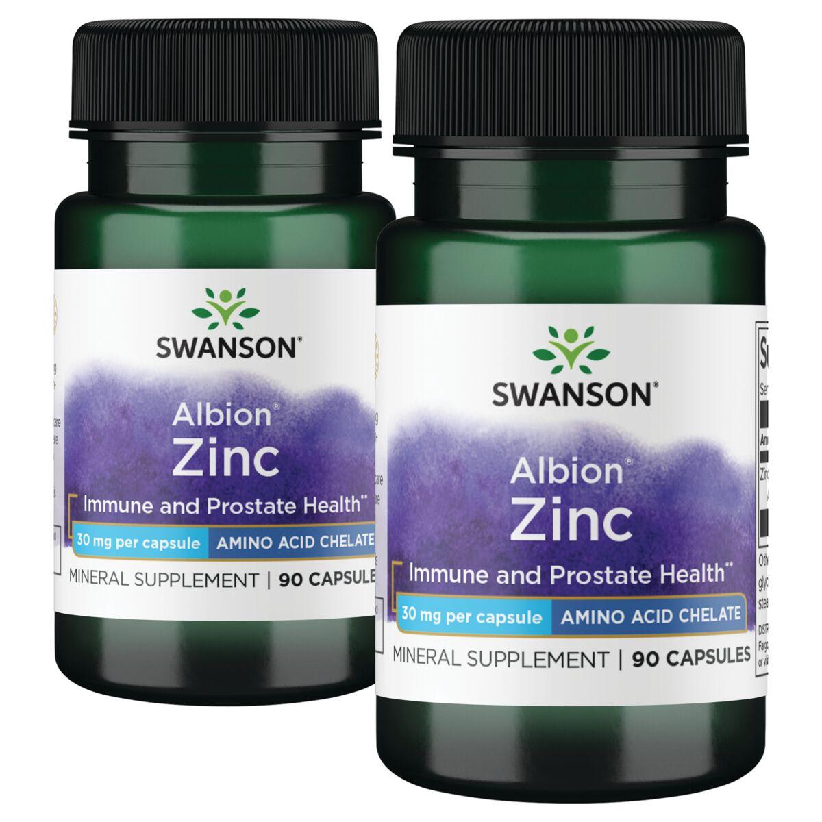 Swanson Ultra Albion Zinc - 2 Pack Vitamin | 30 mg 2 Pack | Prostate Health