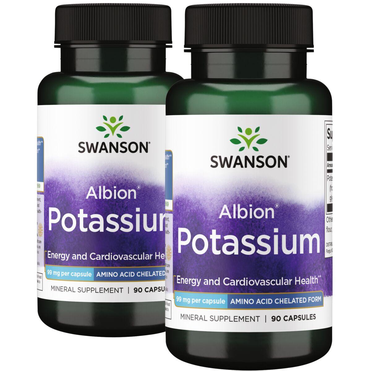 Swanson Ultra Albion Potassium - 2 Pack Vitamin 99 mg 90 Caps Per Bottle
