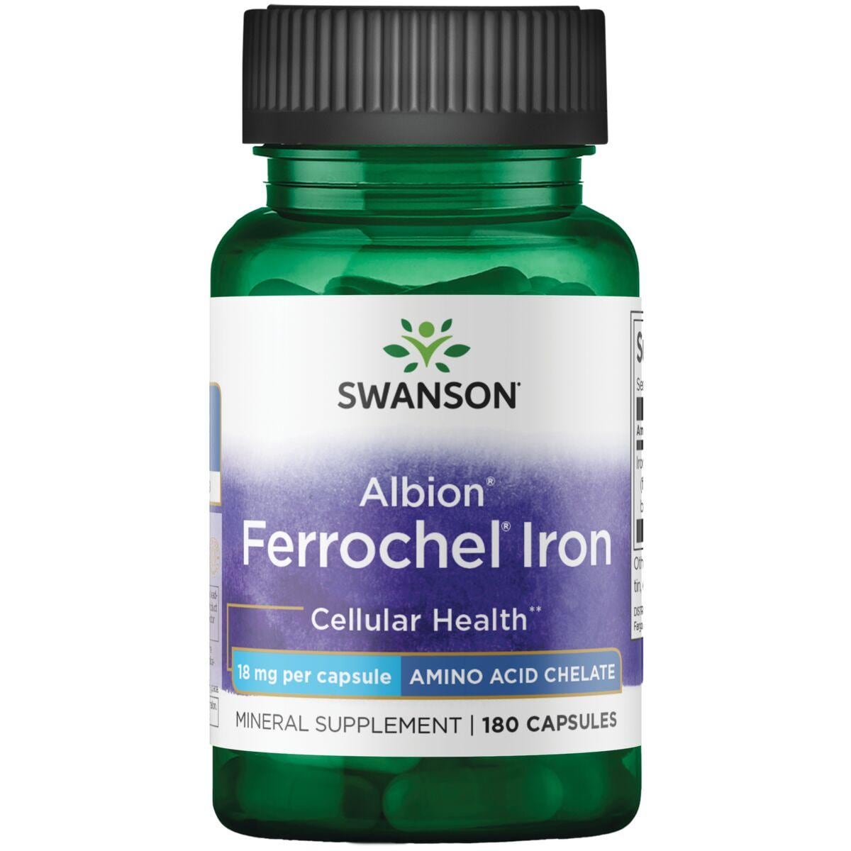 Swanson Ultra Albion Ferrochel Iron Vitamin | 18 mg | 180 Caps