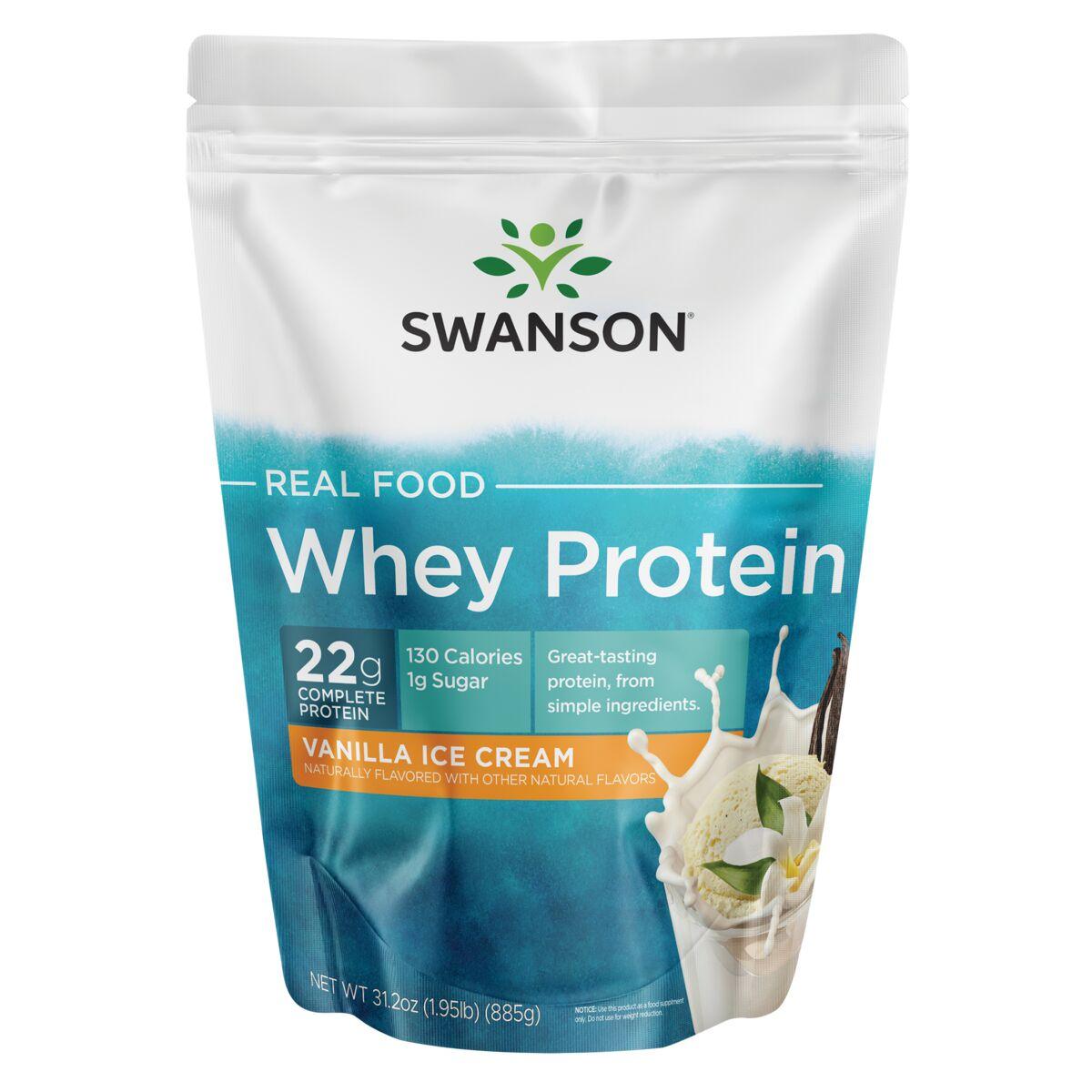 Swanson Ultra Real Food Whey Protein - Vanilla Ice Cream Vitamin | 31.2 oz Powder