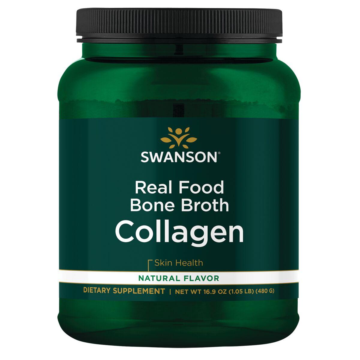 Swanson Ultra Real Food Bone Broth Collagen - Natural Flavor Supplement Vitamin | 16.9 oz Powder