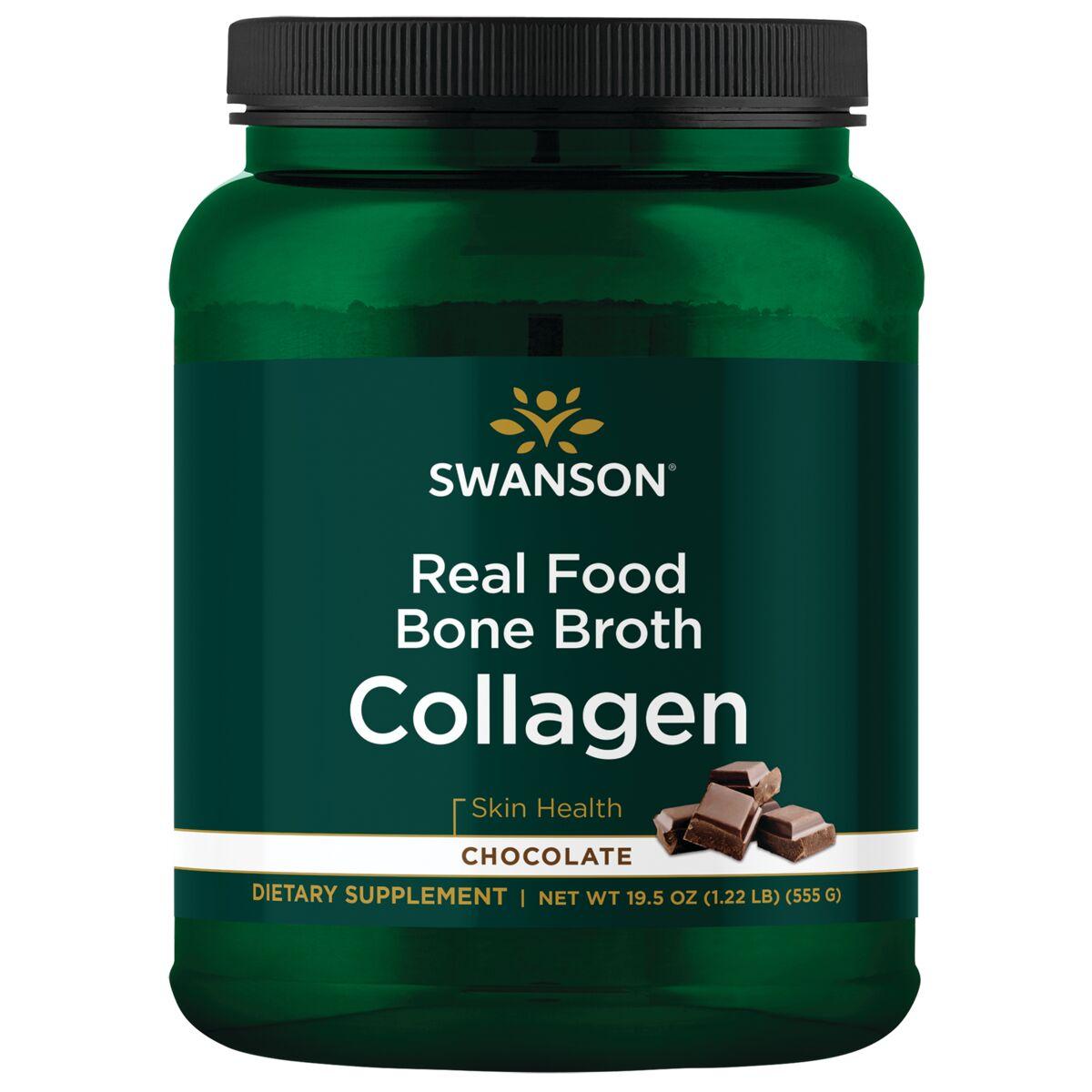 Swanson Ultra Real Food Bone Broth Collagen - Chocolate Supplement Vitamin | 19.5 oz Powder