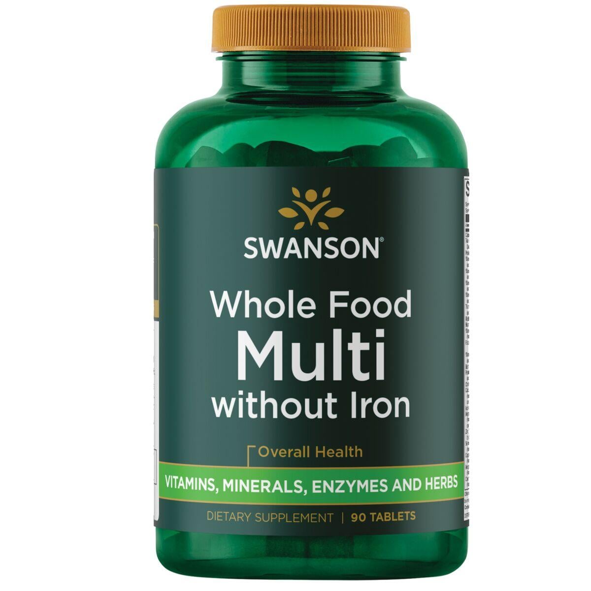 Swanson Ultra Whole Food Multi without Iron Vitamin | 90 Tabs | Womens Health