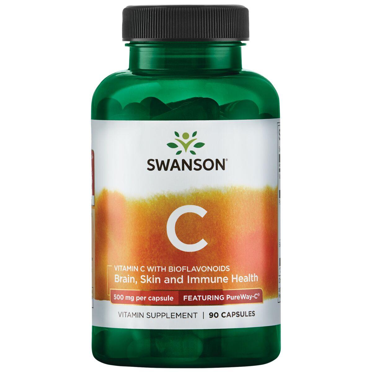 Swanson Ultra Vitamin C with Bioflavonoids - Featuring Pureway-C | 500 mg | 90 Caps