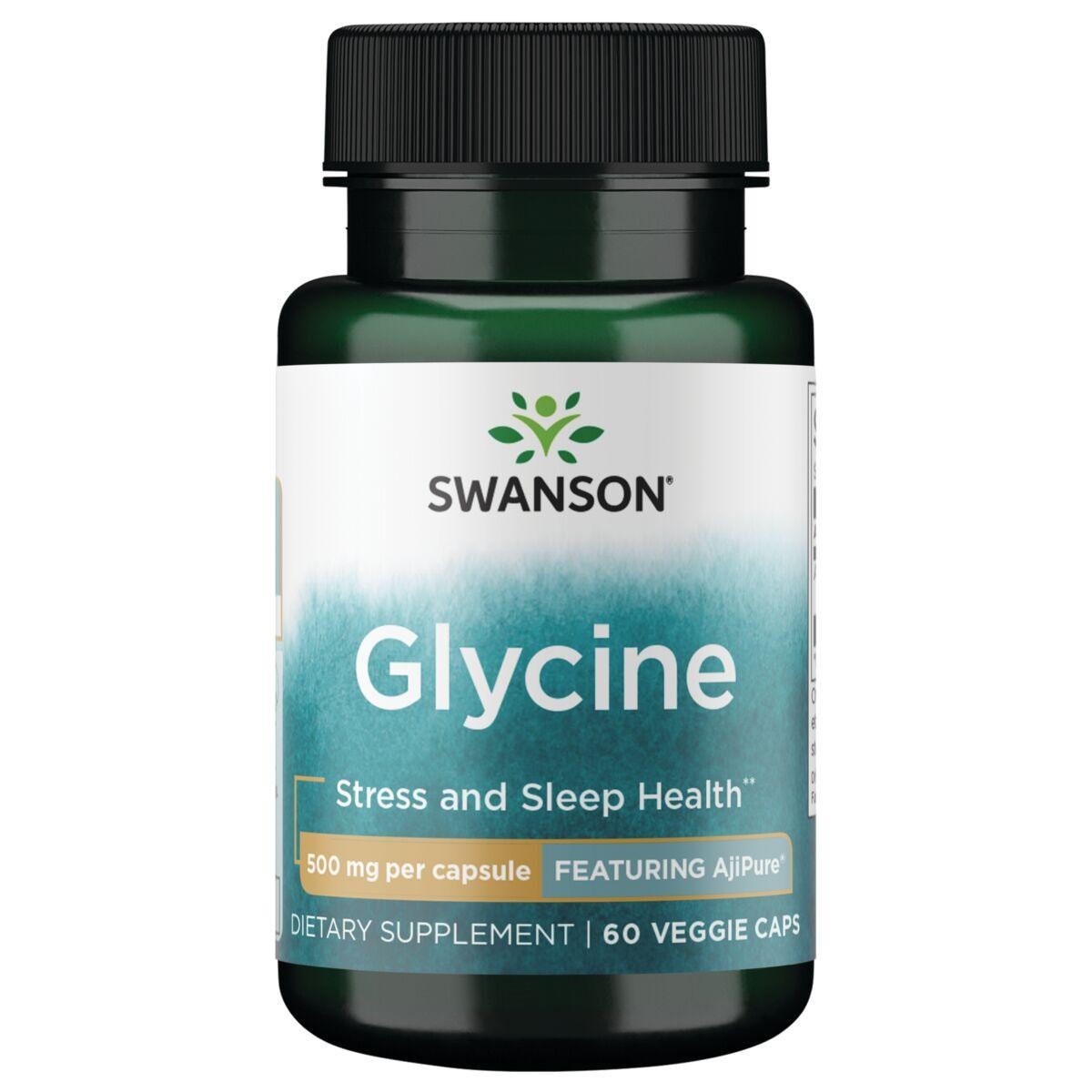 Swanson Ultra Glycine - Featuring Ajipure Supplement Vitamin | 500 mg | 60 Veg Caps