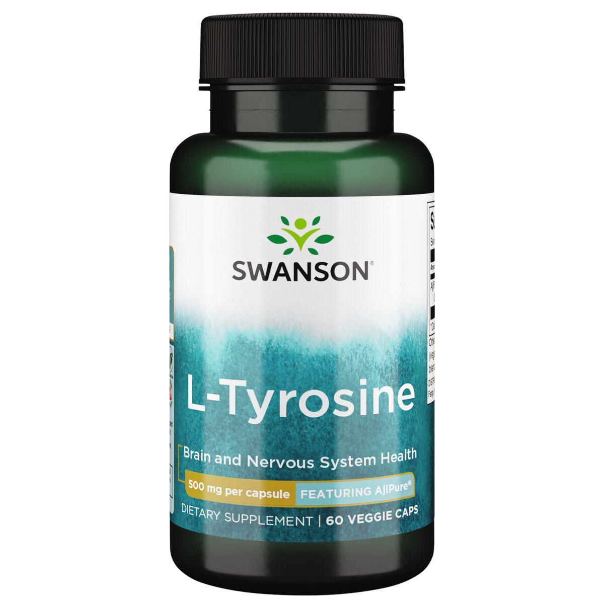 Swanson Ultra L-Tyrosine - Featuring Ajipure Supplement Vitamin | 500 mg | 60 Veg Caps