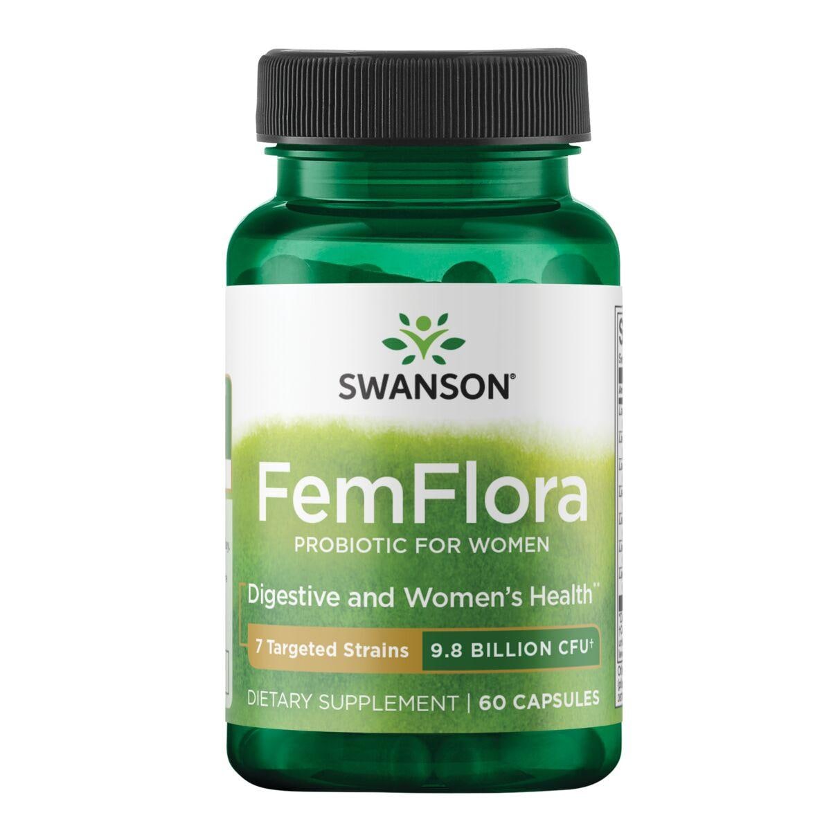 Swanson Ultra Femflora Probiotic for Women Supplement Vitamin | 9.8 Billion CFU | 60 Caps
