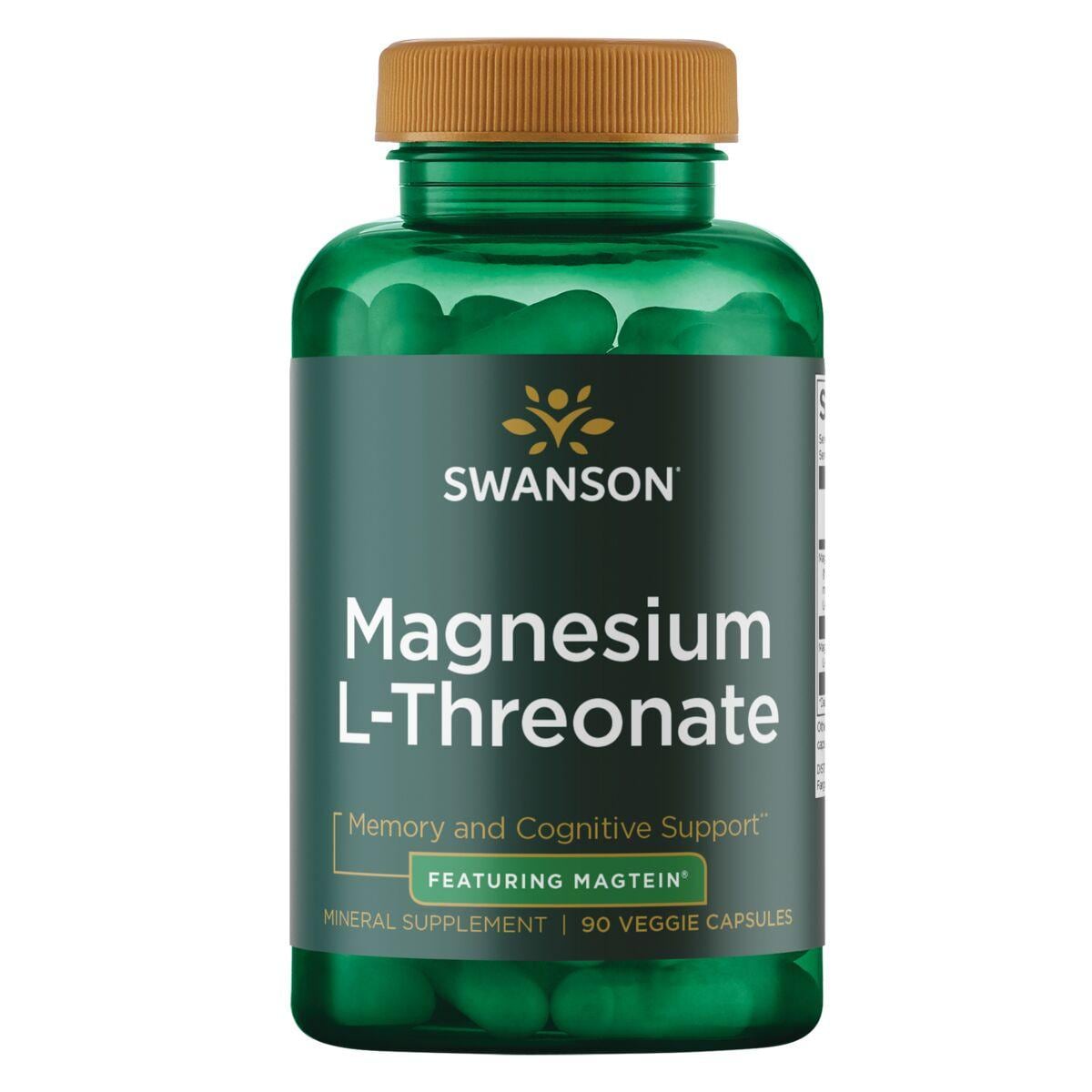 Swanson Ultra Magnesium L-Threonate - Featuring Magtein Vitamin | 90 Veg Caps