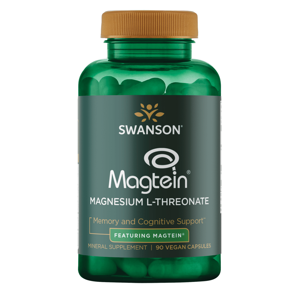 Swanson Magnesium L-Threonate - Featuring Magtein 90 Veggie Capsules - Picture 1 of 6