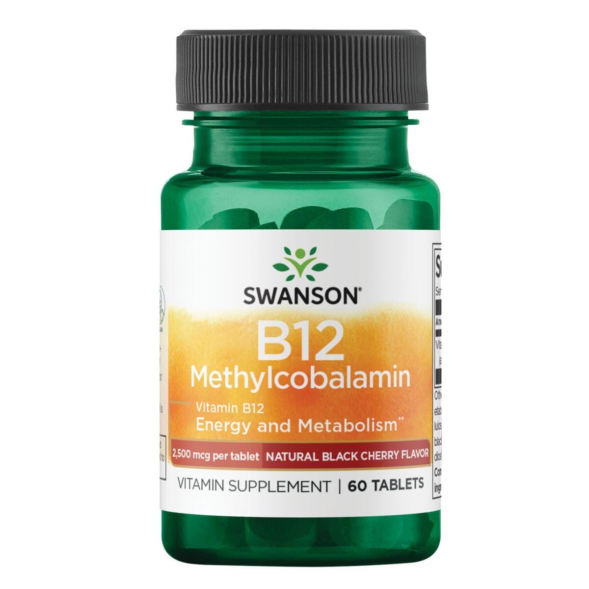 Swanson Ultra Vitamin B12 Methylcobalamin - Natural Cherry Flavored | 2500 mcg | 60 Tabs