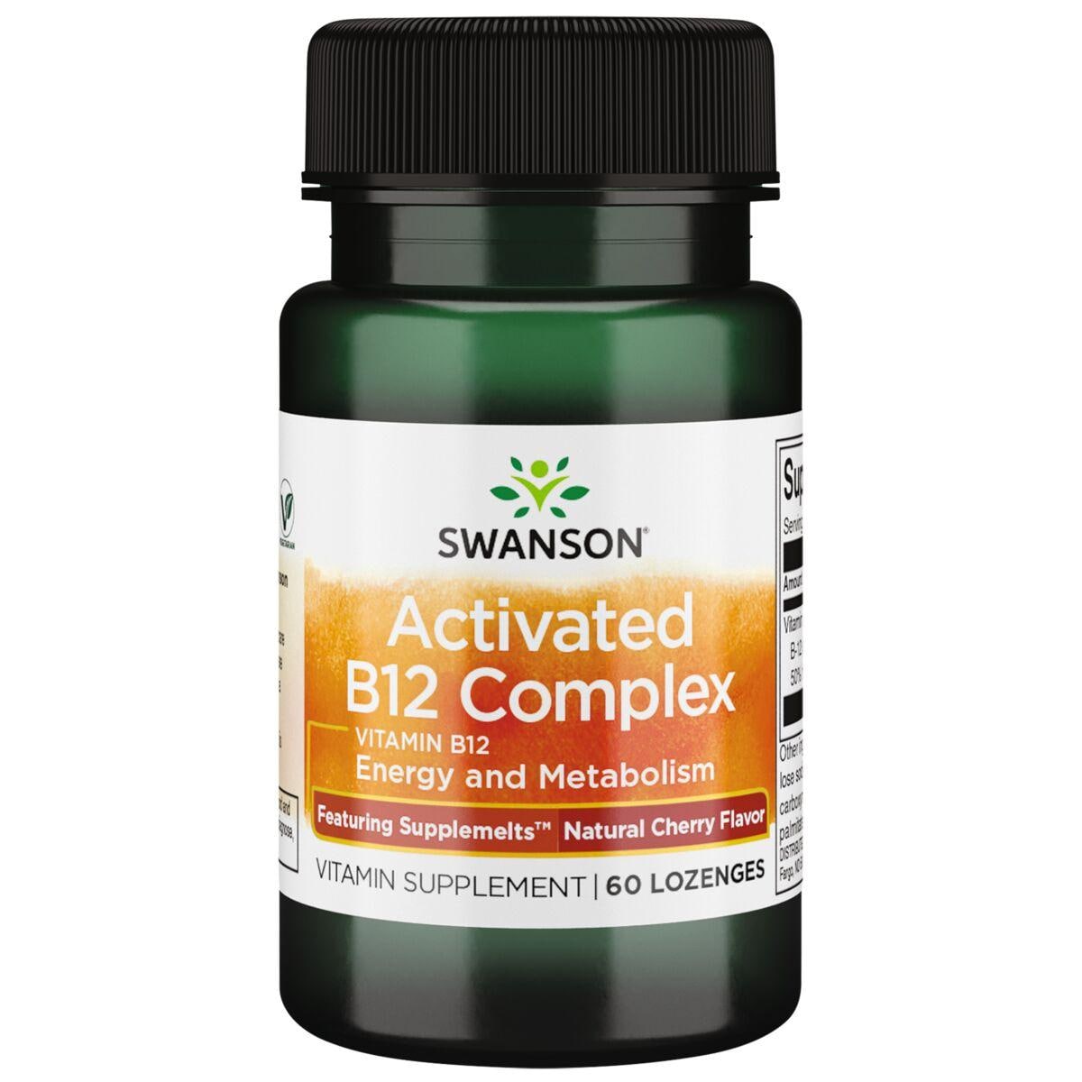 Swanson Ultra Activated B12 Complex - Natural Cherry Flavor Vitamin | 2000 mcg | 60 Loz