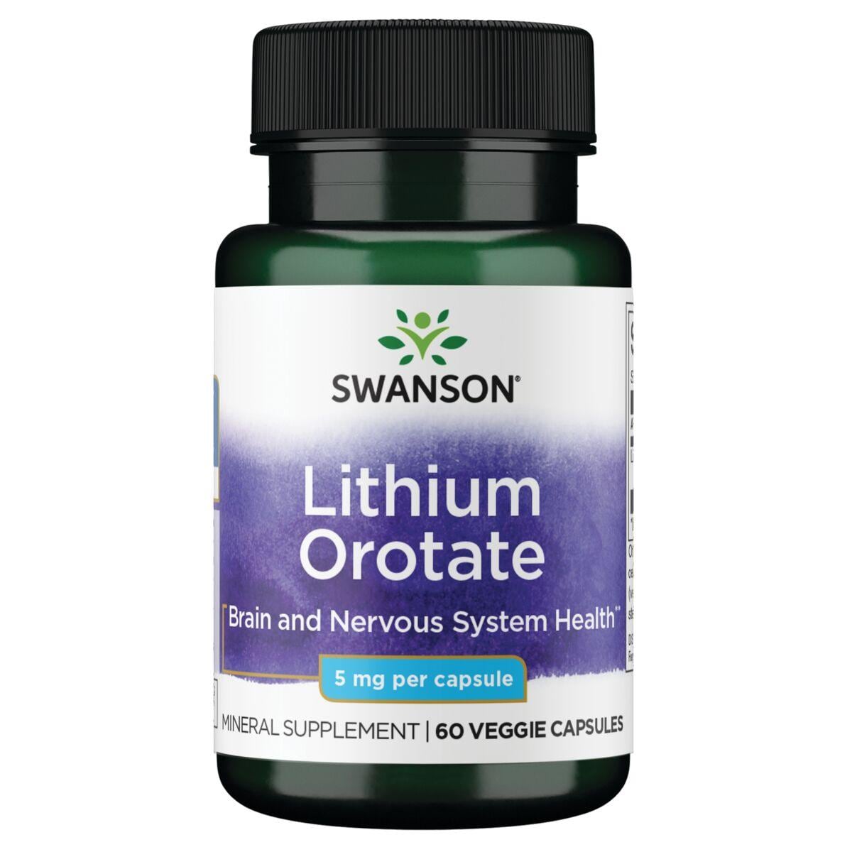 Swanson Ultra Lithium Orotate Vitamin | 5 mg | 60 Veg Caps