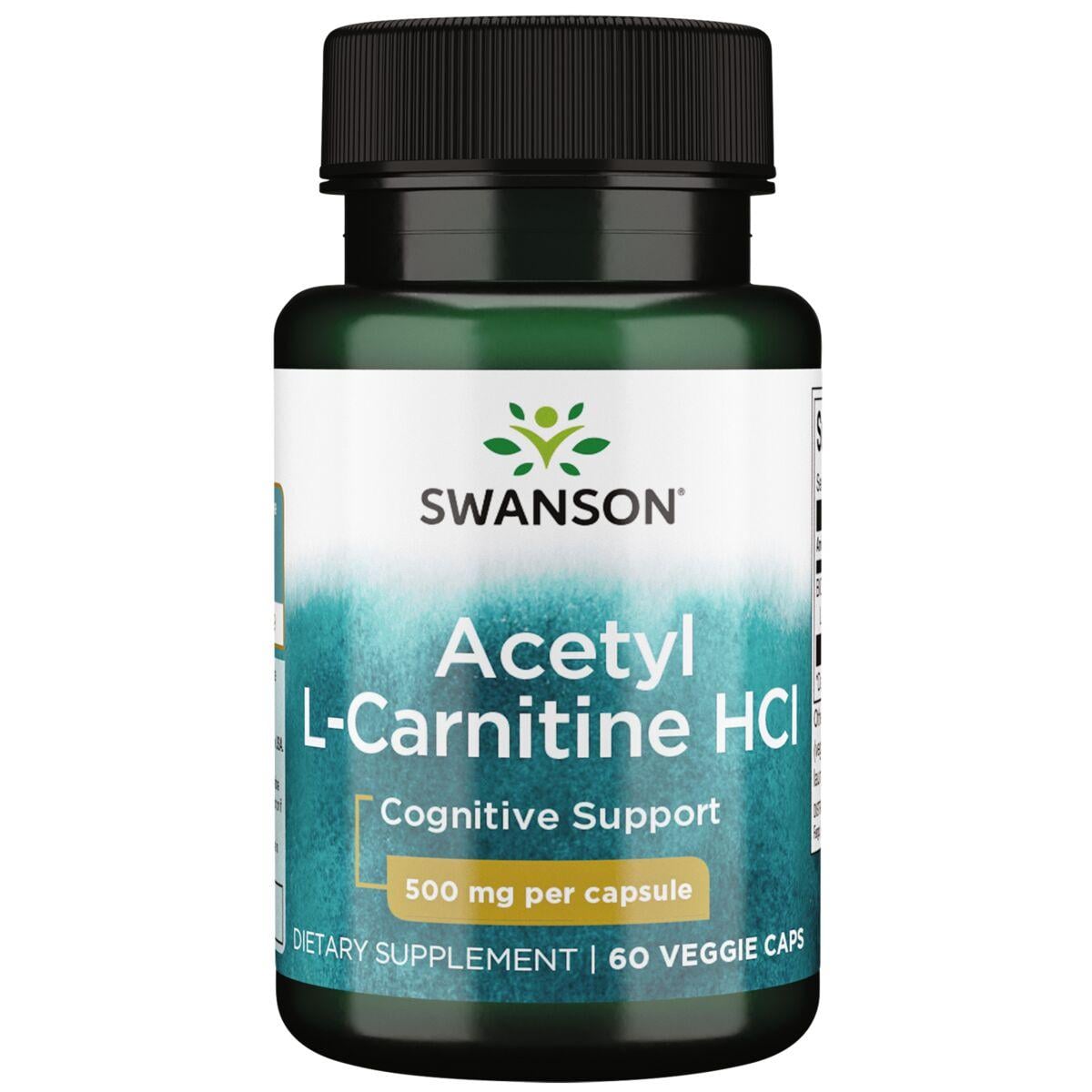 Swanson Ultra Acetyl L-Carnitine Hcl Supplement Vitamin 500 mg 60 Veg Caps