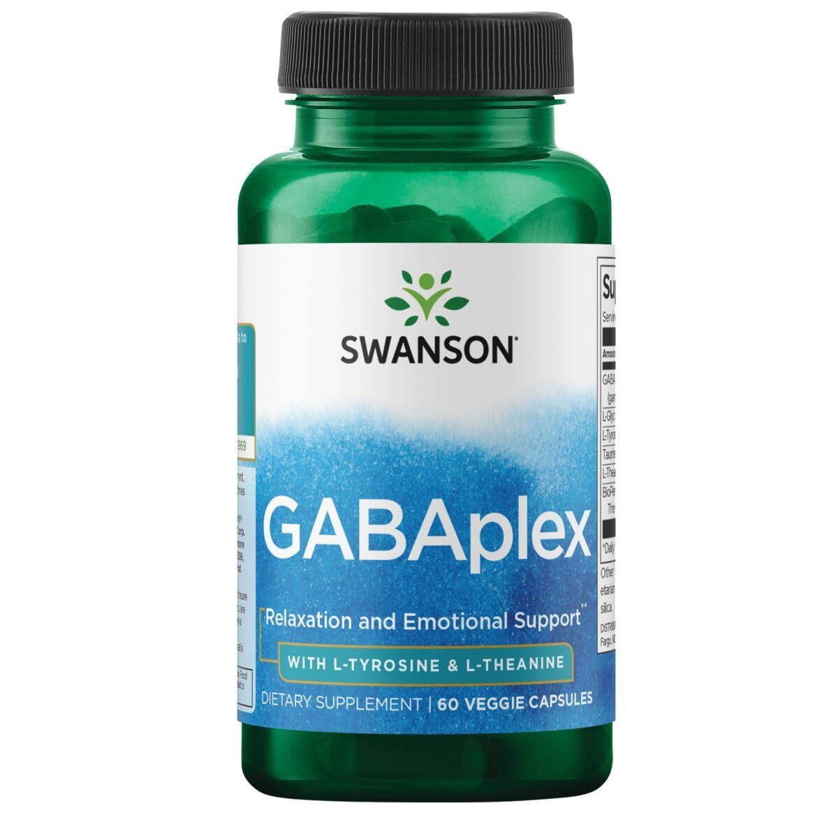 Swanson Ultra Gabaplex with L-Tyrosine & L-Theanine Supplement Vitamin | 60 Veg Caps