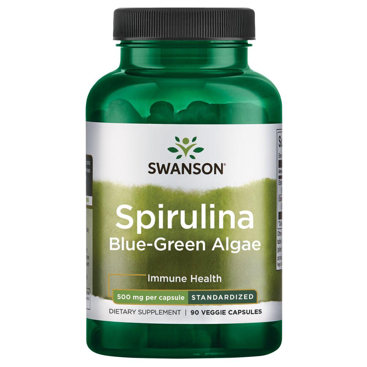 Swanson Ultra Spirulina Blue-Green Algae - Standardized Supplement Vitamin | 500 mg | 90 Veg Caps