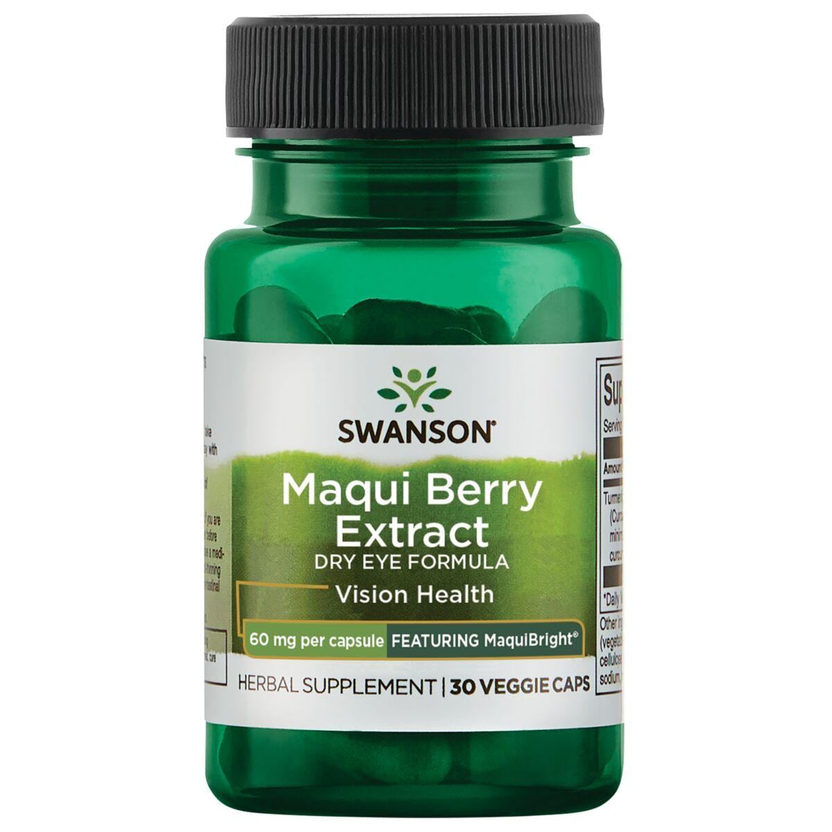 Swanson Ultra Maqui Berry Extract Dry Eye Formula - Featuring Maquibright Vitamin | 60 mg | 30 Veg Caps | Herbs and Supplements