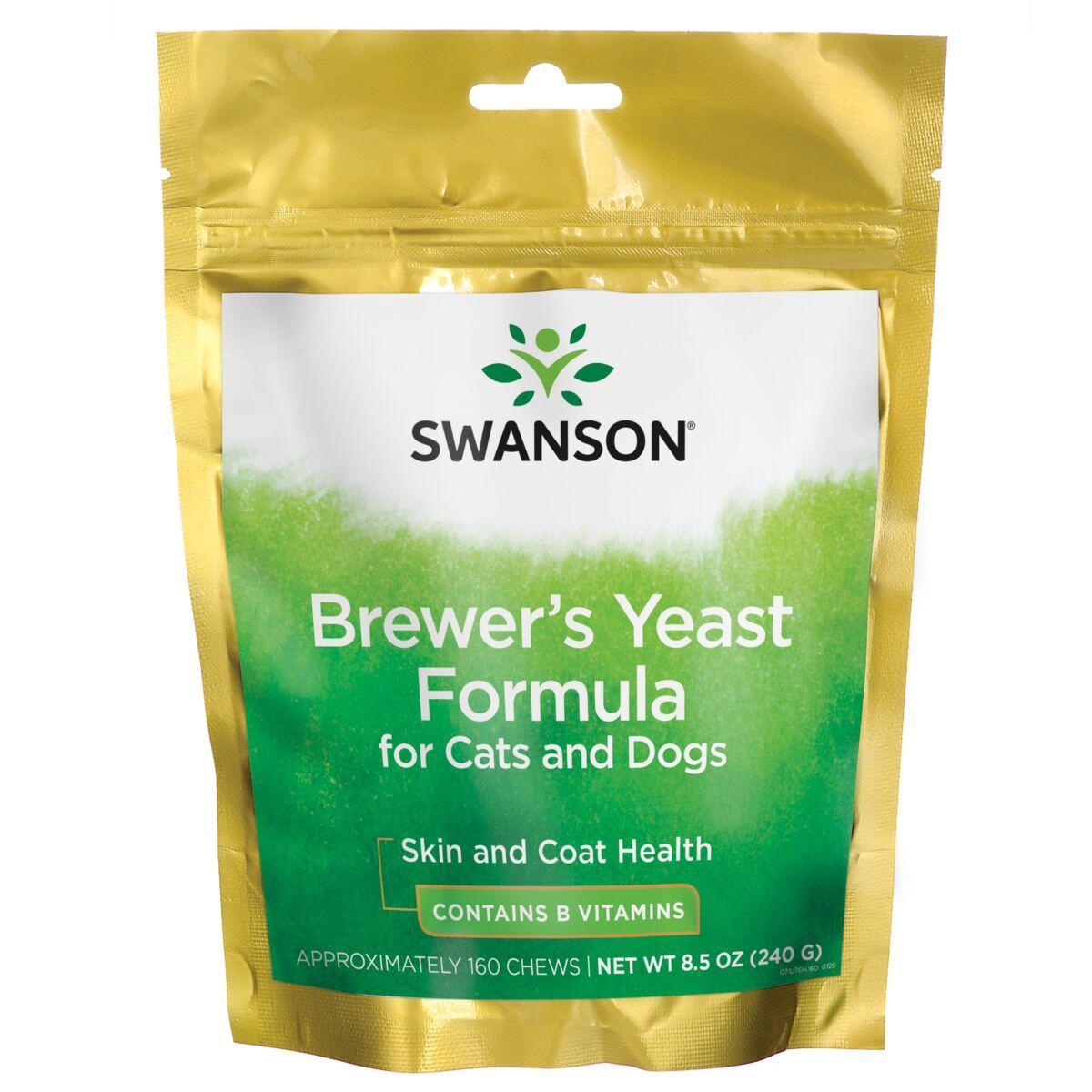 Swanson Pet Nutrition Brewers Yeast Formula for Cats and Dogs Supplement | 160 Chews