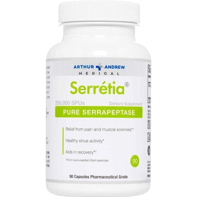 Arthur Andrew Medical Serretia - Pure Serrapeptase Supplement Vitamin | 90 Caps