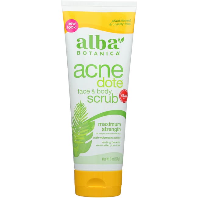 Alba Botanica Acne Dote Скраб для лица и тела максимальной силы - 8 унций