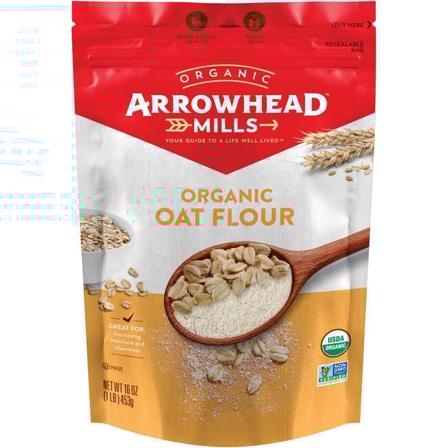 Arrowhead Mills Organic Oat Flour 16 oz (453 grams) Pkg Swanson