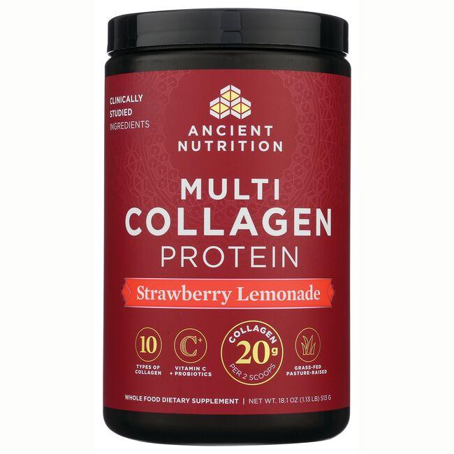 Ancient Nutrition Multi Collagen Protein - Strawberry Lemonade Supplement Vitamin | 18.1 oz Powder