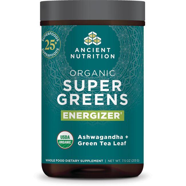Ancient Nutrition Organic Super Greens Energizer Supplement Vitamin | 7.5 oz Powder