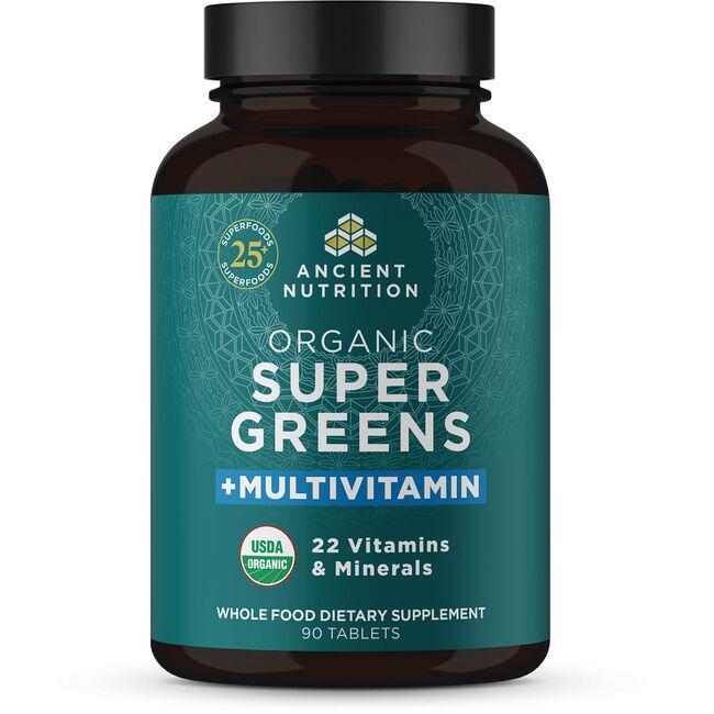 Ancient Nutrition Organic Super Greens + Multivitamin | 90 Tabs
