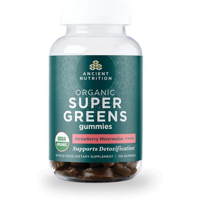 Ancient Nutrition Organic Super Greens Gummies - Strawberry Watermelon Supplement Vitamin | 100 Gummies