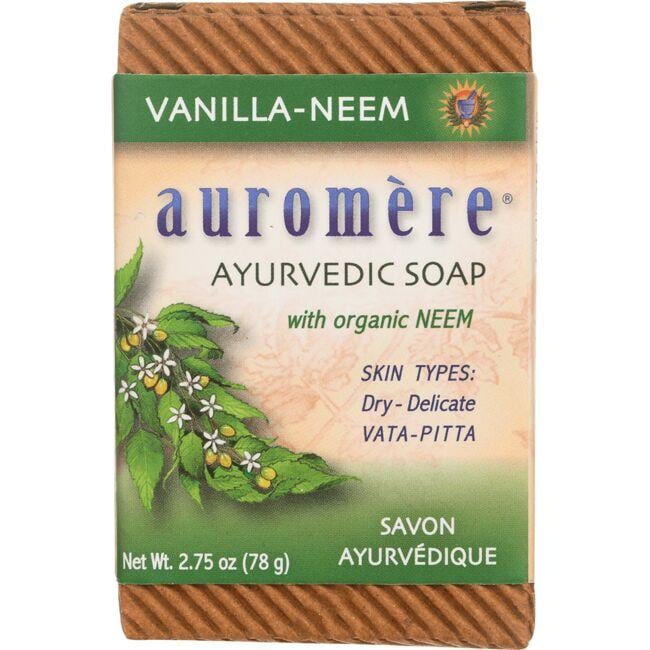 Auromere Ayurvedic Bar Soap Vanilla Neem 2.75 oz Bars